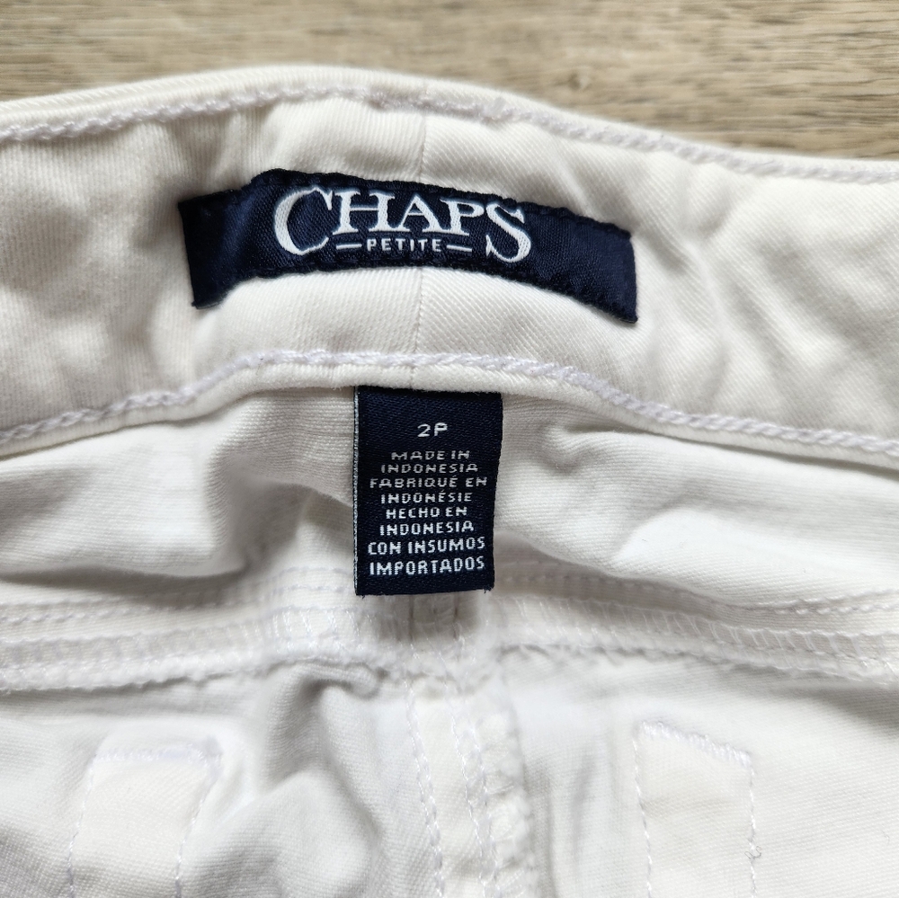 Chaps White Capri Jeans Womens 2p Cotton Stretch Casual Beach Summer - Picture 4 of 10
